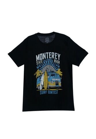 Tennis Camiseta Cuello Redondo Negra Para Hombre Tennis