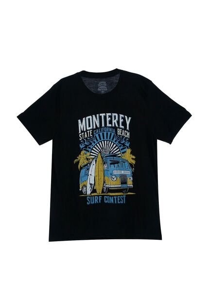 Tennis Camiseta Cuello Redondo Negra Para Hombre