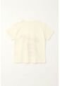 Camiseta Básica Estampada Crudo Para Niña de Tennis