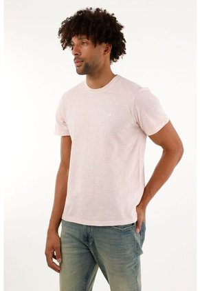 Camiseta Manga Corta Rosada Para Hombre