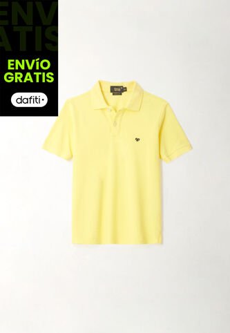 Polo Amarilla Con Raqueta Bordada Para Niño Tennis