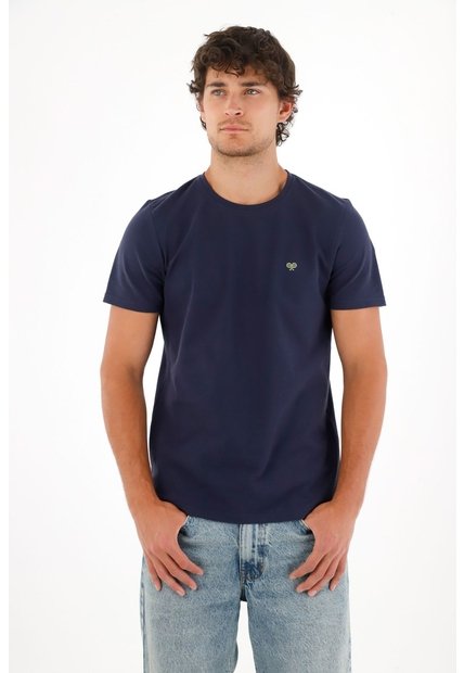 Tennis Camiseta En Tela Piqué Azul Para Hombre