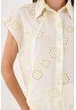 Tennis Camisa Sin Mangas Relajadas Con Bordado Floral Blanco Para Mujer de Tennis