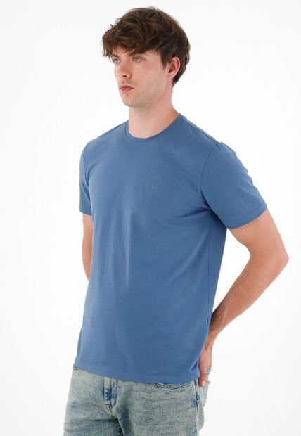 Camiseta Con Raqueta Estampada Azul Para Hombre
