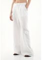 Tennis Pantalón Wide Leg En 100% Lino Blanco Para Mujer de Tennis