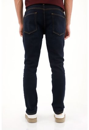 Tennis Jean Skinny Tono Oscuro Azul Con Caída Natural Para Hombre