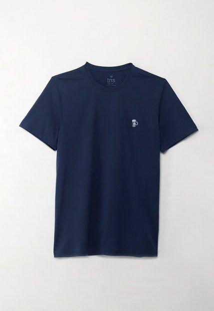 Camiseta Manga Corta Estampada Azul Para Hombre