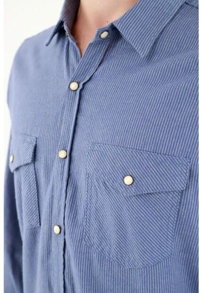 Tennis Camisa Manga Larga Azul Para Hombre