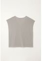 Tennis Camiseta Básica Estampada Manga Corta Gris Para Mujer de Tennis