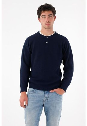 Tennis Buzo Con Botones Azul Para Hombre