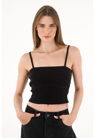 Tennis Camiseta En Rib Tipo Crop Para Mujer Tennis