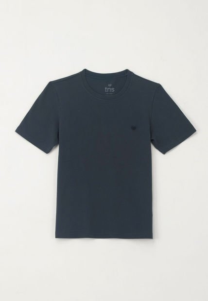 Camiseta Básica Con Raqueta Bordada Azul Para Niño