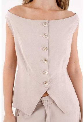 Tennis Chaleco Con Escote Bandeja Crudo Para Mujer