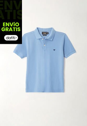 Polo Cuello Tejido Azul Para Niño Tennis