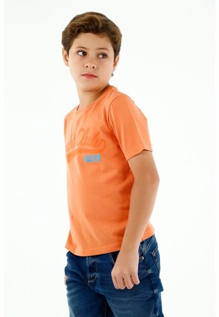 Camiseta Para Niño Naranja Con Estampado