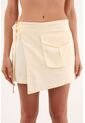 Falda Short Crudo De Apariencia Lino Para Mujer de Tennis