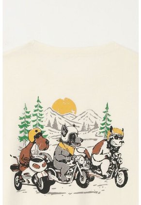 Camiseta Con Estampado Roadtrip Cruda Para Niño