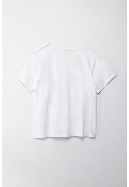 Camiseta Con Estampado En Punto Corazón Blanca Para Mujer