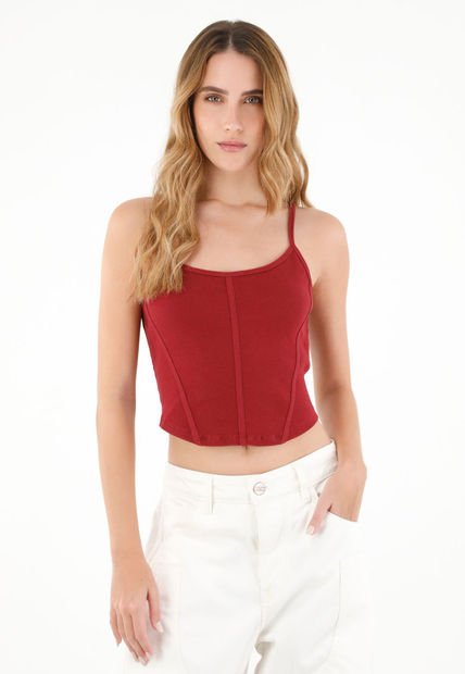 Camiseta Crop Top Roja Para Mujer