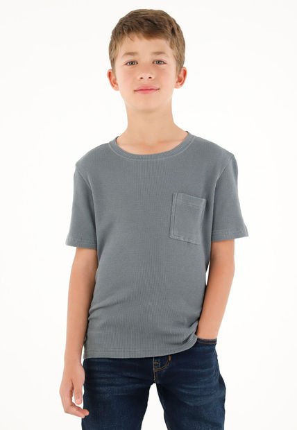 Camiseta Gris En 100% Algodón Para Niño