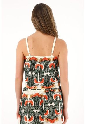 Camisa Corta En Tela Bordada Para Mujer