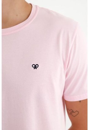 Camiseta Rosada Manga Corta Para Hombre Tshirt Para Hombre Tennis, Fondo Entero ROSADO XS