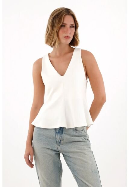 Tennis Camisa Con Escote En V Crudo Para Mujer