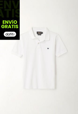 Polo Cuello Tejido Blanca Para Niño Tennis