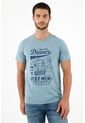 Tennis Camiseta Azul Estampada En Frente Para Hombre de Tennis