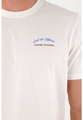 Tennis Camiseta Para Hombre En Algodón Blanca Regular Con Gráfico