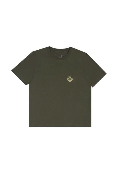 Camiseta Básica Estampada Verde Para Niño