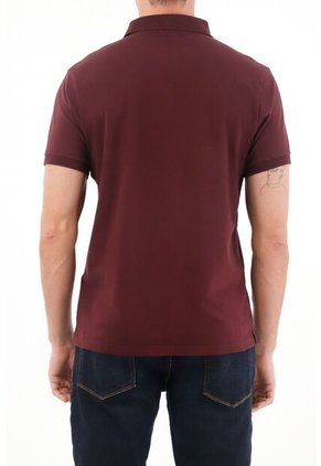 Polo Roja Cuello Tejido Para Hombre