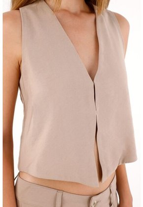 Tennis Chaleco Con Escote En V Crudo Para Mujer