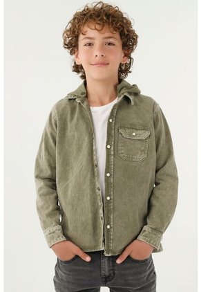 Camisa Tipo Chaqueta Verde Para Niño