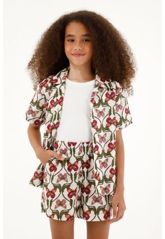 Camisa Con Estampado De Mariposas Para Niña Tennis