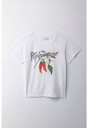 Tennis Camiseta Básica Estampada Blanca Con Acabado Liso Para Mujer