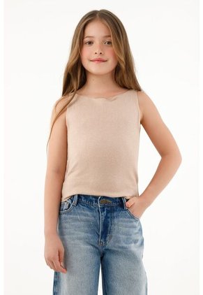 Camiseta Crudo Manga Sisa Para Niña