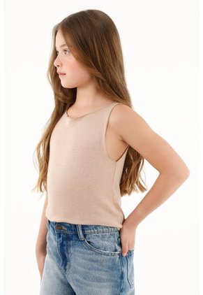 Camiseta Crudo Manga Sisa Para Niña