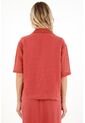 Camisa Roja Tipo Bowling Para Mujer de Tennis