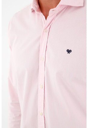 Tennis Camisa Cuello Francés Rosada Para Hombre