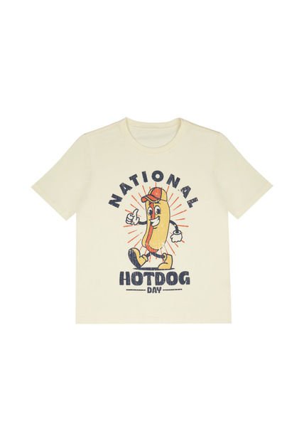 Camiseta Crudo Con Estampado Para Niño