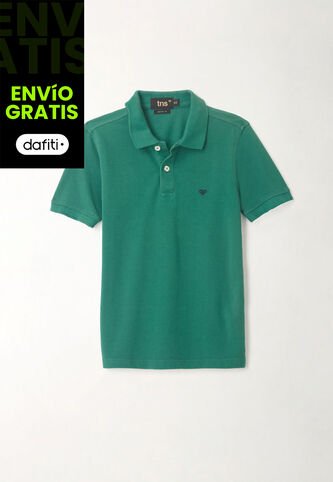 Polo Cuello Tejido Verde Para Niño Tennis
