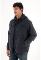 Tennis Chaqueta Negra De Textura Acolchada Para Hombre de Tennis