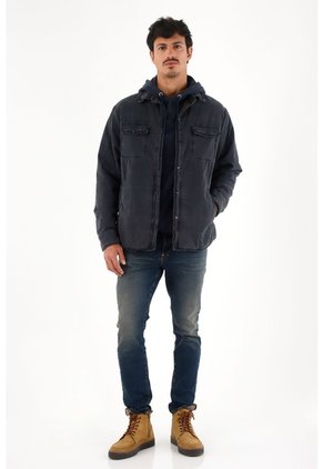 Tennis Chaqueta Negra De Textura Acolchada Para Hombre