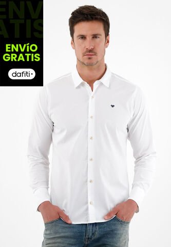 Tennis Camisa Blanca Manga Larga Para Hombre Tennis