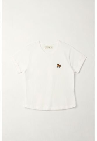 Camiseta Básica Manga Corta Crudo Para Niña Tennis