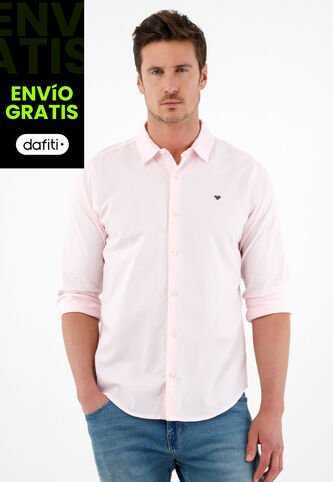 Camisa Rosada Manga Larga Para Hombre Tennis