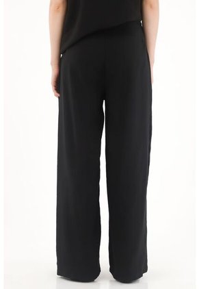 Tennis Pantalón Wide Leg Tipo Sastre Negro Para Mujer