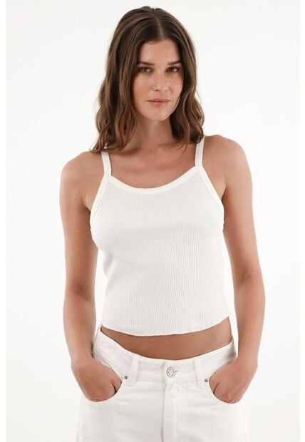 Tennis Camiseta De Tiras En Rib Para Mujer