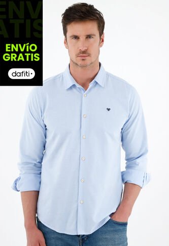 Tennis Camisa Azul Manga Larga Para Hombre Tennis